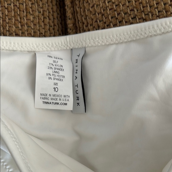 NWT Trina Turk White Bikini Bottom W/gold accents - Picture 2 of 10
